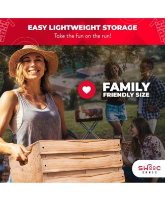 Premium Giant Tower Game w/ Storage Crate / Outdoor Game Table Set |  60 Large Blocks | Jumbo Lawn Games | Big Yard Game