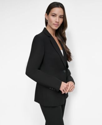 Women’s Notch-Collar One-Button Long Sleeve Blazer Jacket