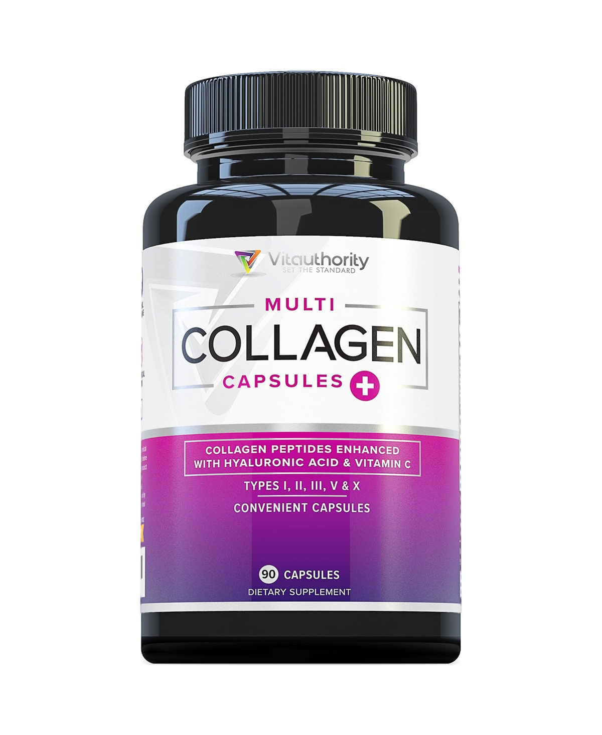 Multi Collagen Capsules, Collagen Peptides Supplement for Hair, Skin, Nails & Joints, Vitauthority, 90ct - Capsule is clear
