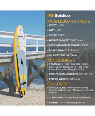 Watersports Bali 2.0 10.5 Foot Inflatable Stand-Up Paddle Board Kit