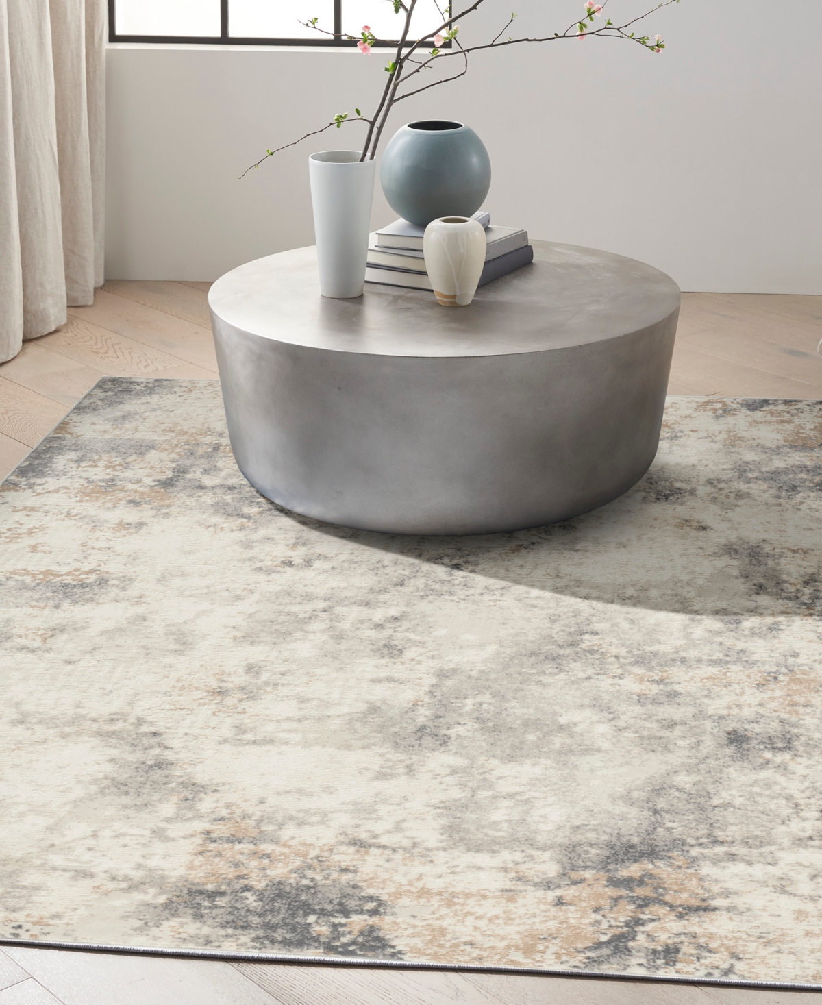 Calvin Klein Ck005 Enchanting Ech07 5'3"x7'3" Area Rug In Ivory,gray