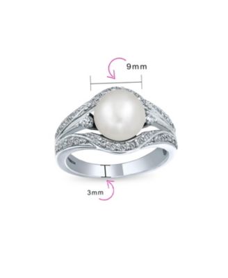 Freshwater White Pearl Ring .925 Sterling Silver