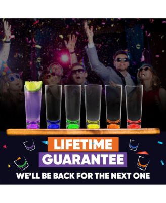Unbreakable Tall Shot Glasses Set of 6 (2oz) - Stronger Than Glass (250x) & Acrylic (25x) - Colorful & Dishwasher-Safe