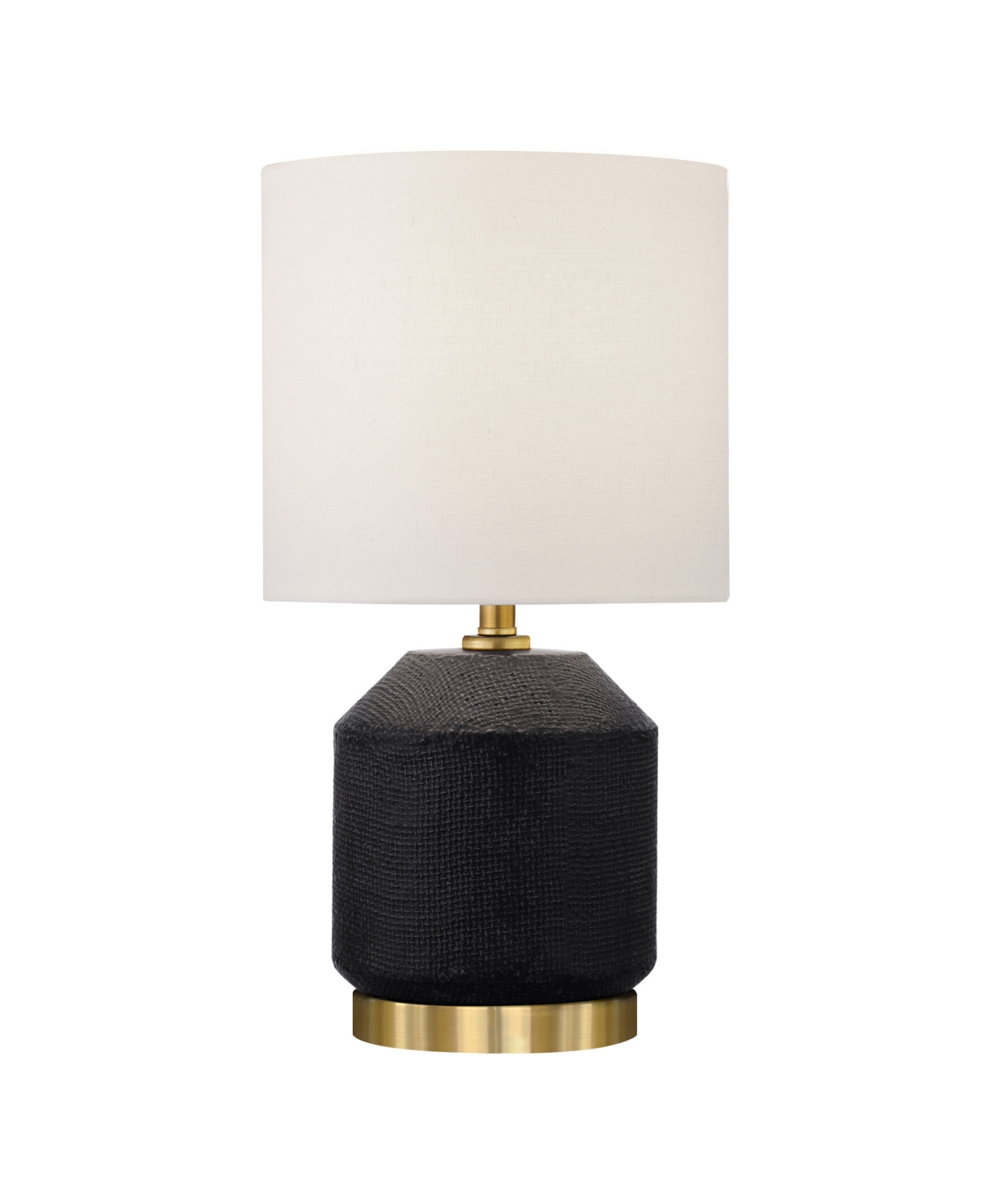Hudson & Canal 15" Ceramic Esther Mini Lamp In Matte Black,antique Brass