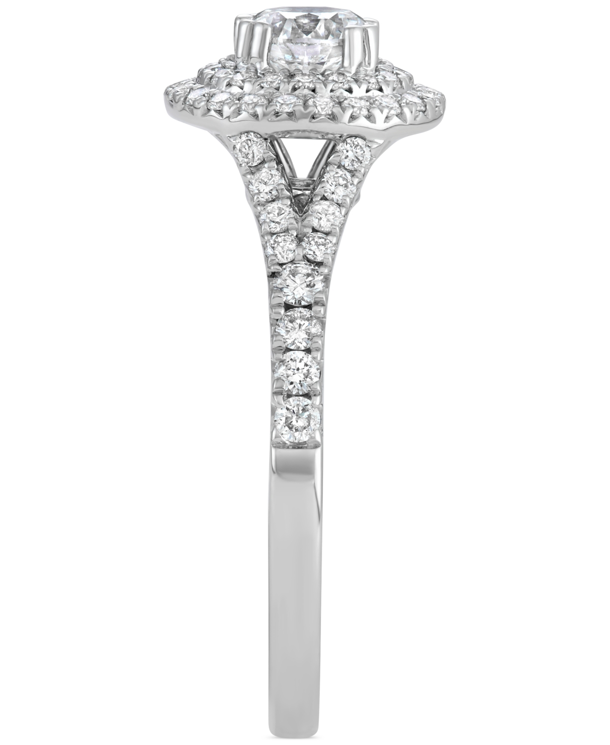 Macy's Diamond Double Halo Ring (1-1/10 Ct. T.w.) In 14k White Gold In White Gold