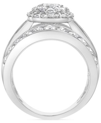 Diamond Round Multirow Cluster Ring (3 ct. t.w.) in 14k White Gold