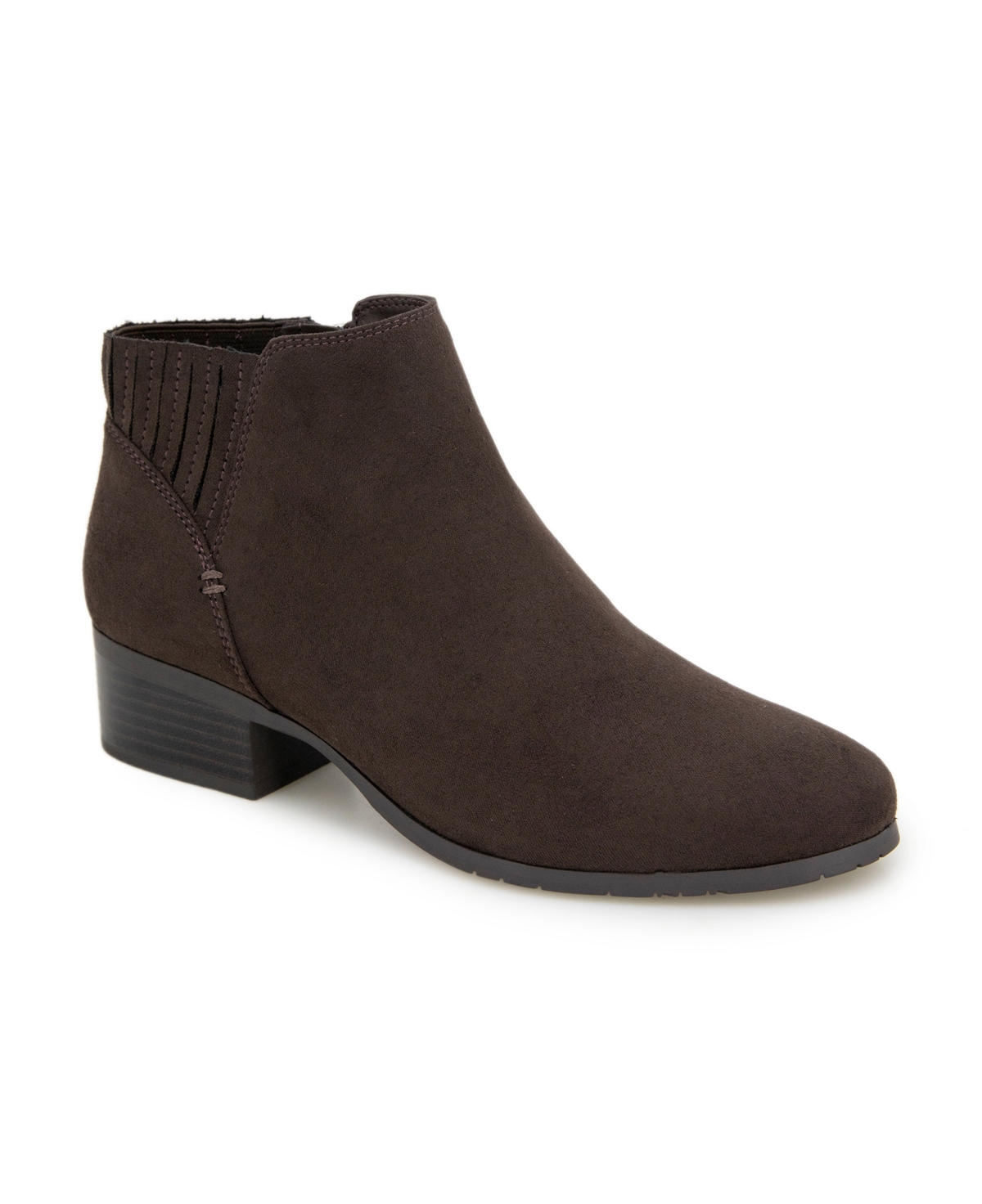Kenneth Cole Reaction Shea Womens Zipper Faux Suede Ankle Boots In Chocolate
