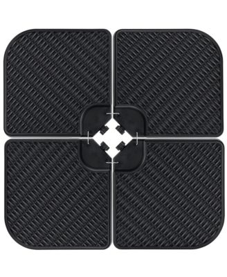 4-Piece Cantilever Offset Patio Umbrella Stand Square Base Plate Set w/ Easy-Fill Spouts