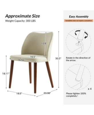 Melisa Dining Chair with Solid Wooden Legs,Set of 2