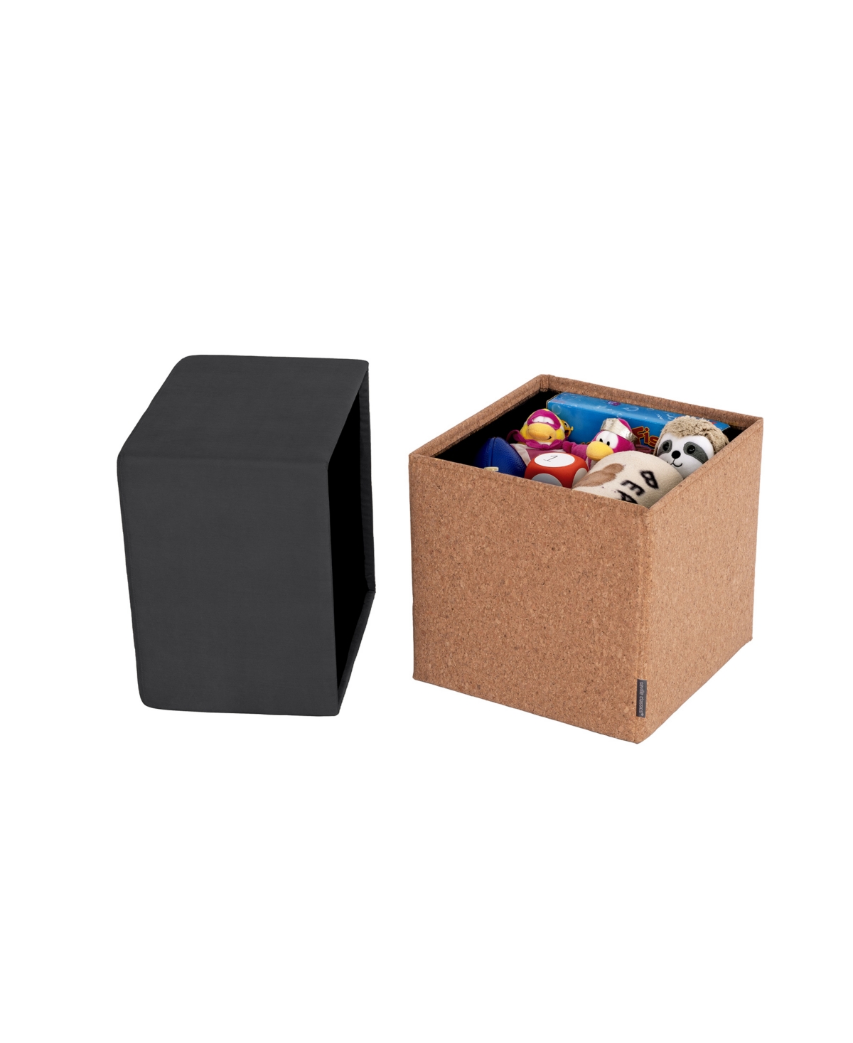 Seville Classics The Vineyard Collection Cork Storage Ottoman In Steel Grey