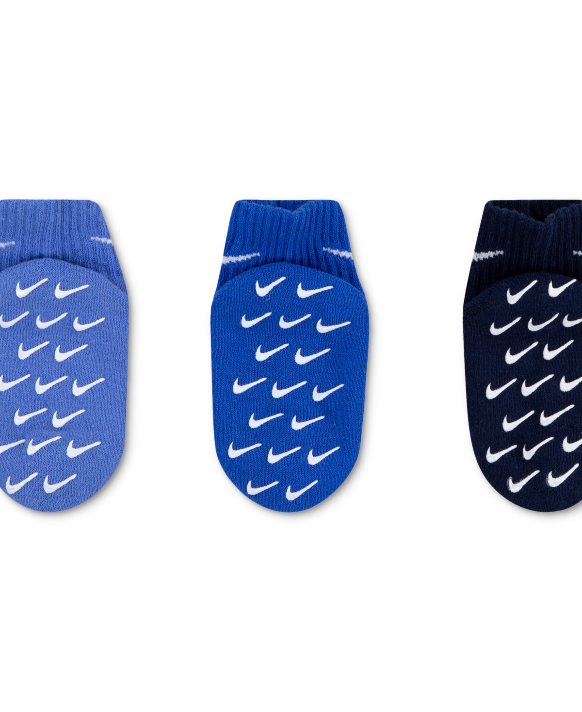 Nike Baby And Toddler Logo Gripper Ankle Socks, 3 Pack In  Polar