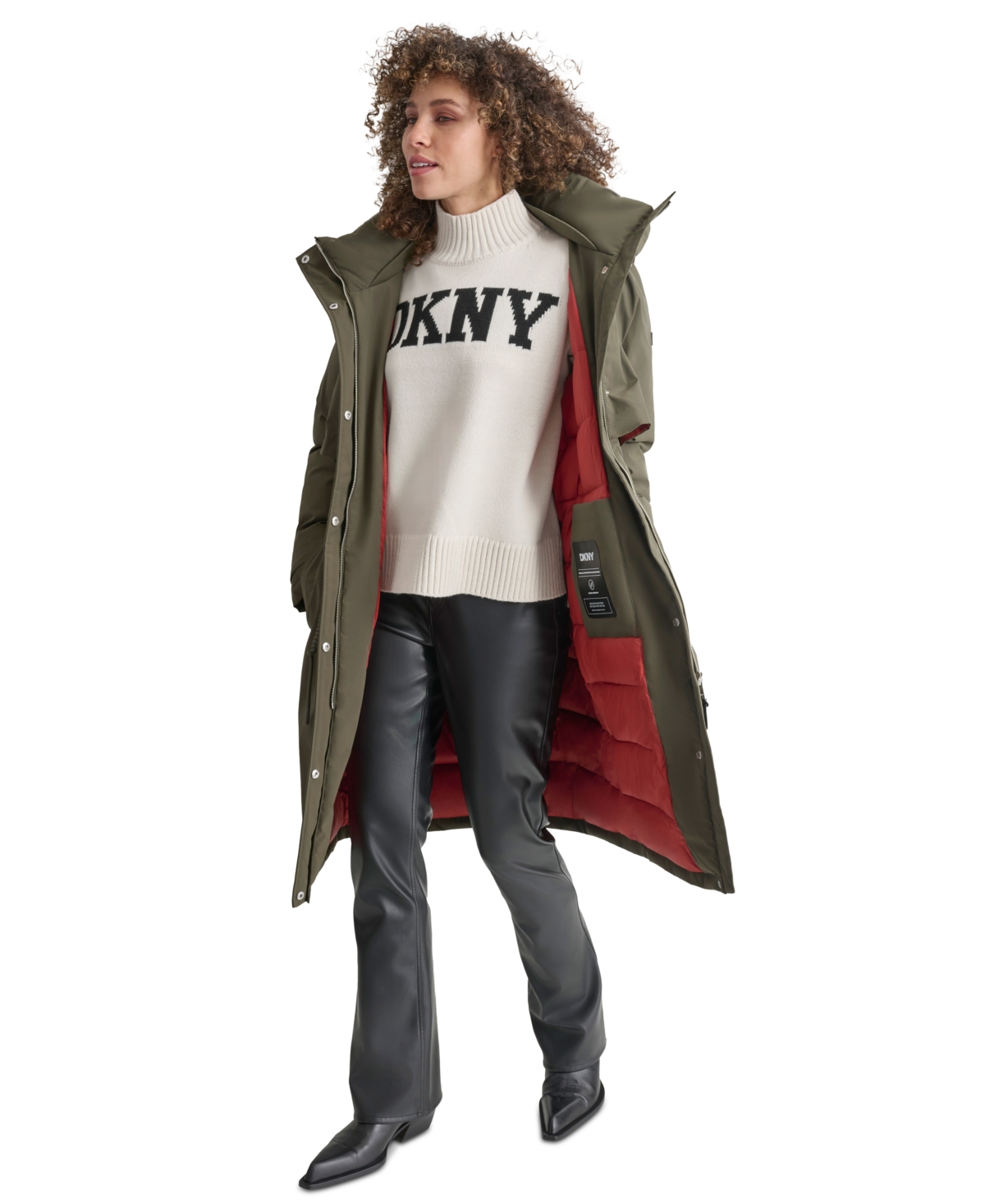 Dkny Women's Hooded Long-Sleeve Anorak Puffer Coat