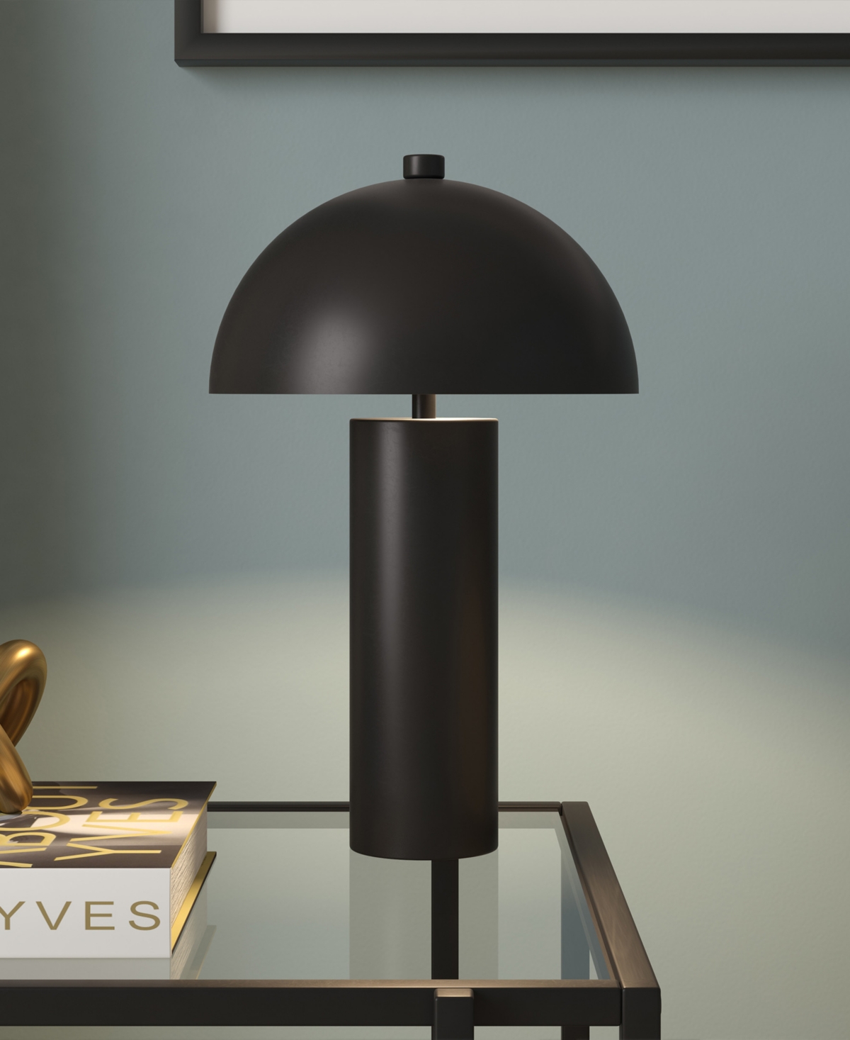 Hudson & Canal 15" Metal York Tall Mini Lamp In Blackened Bronze