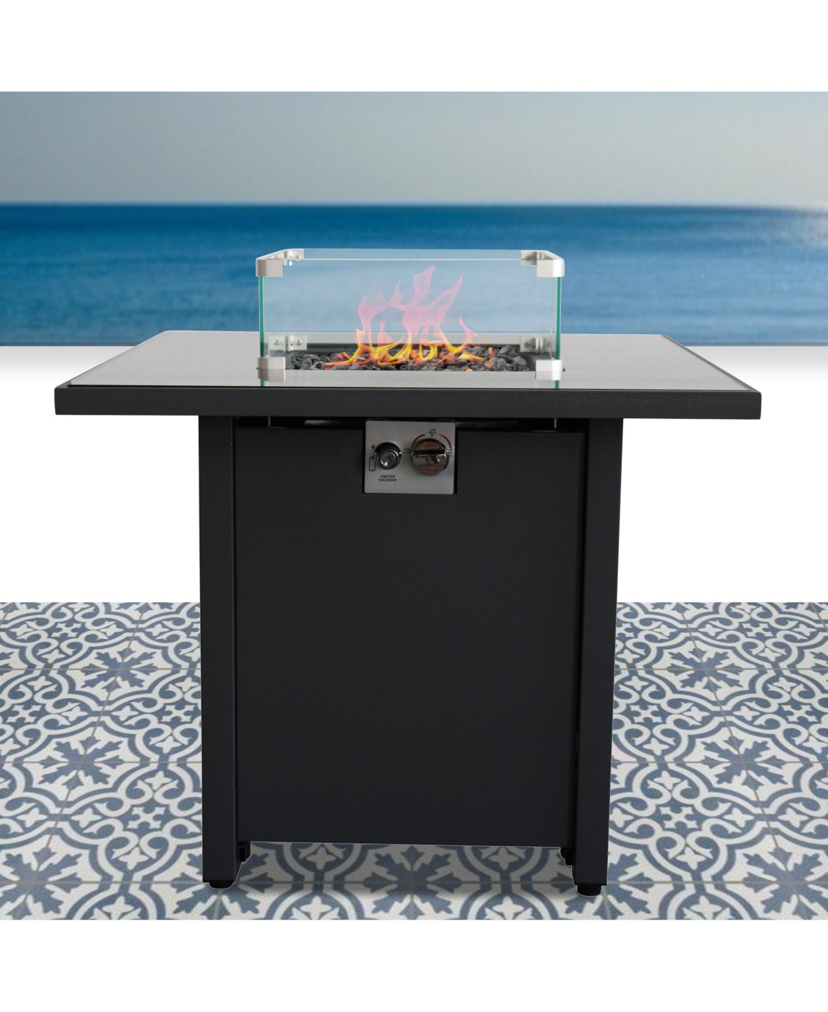 Mondawe Outdoor Fire Pit for Outdoor Home Garden Backyard Fireplace (30 SteelColor) - Black