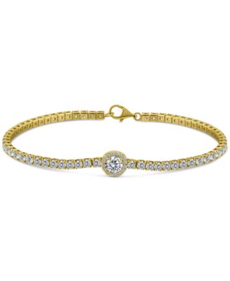 Giani Bernini - Cubic Zirconia Solitaire Halo Tennis Bracelet