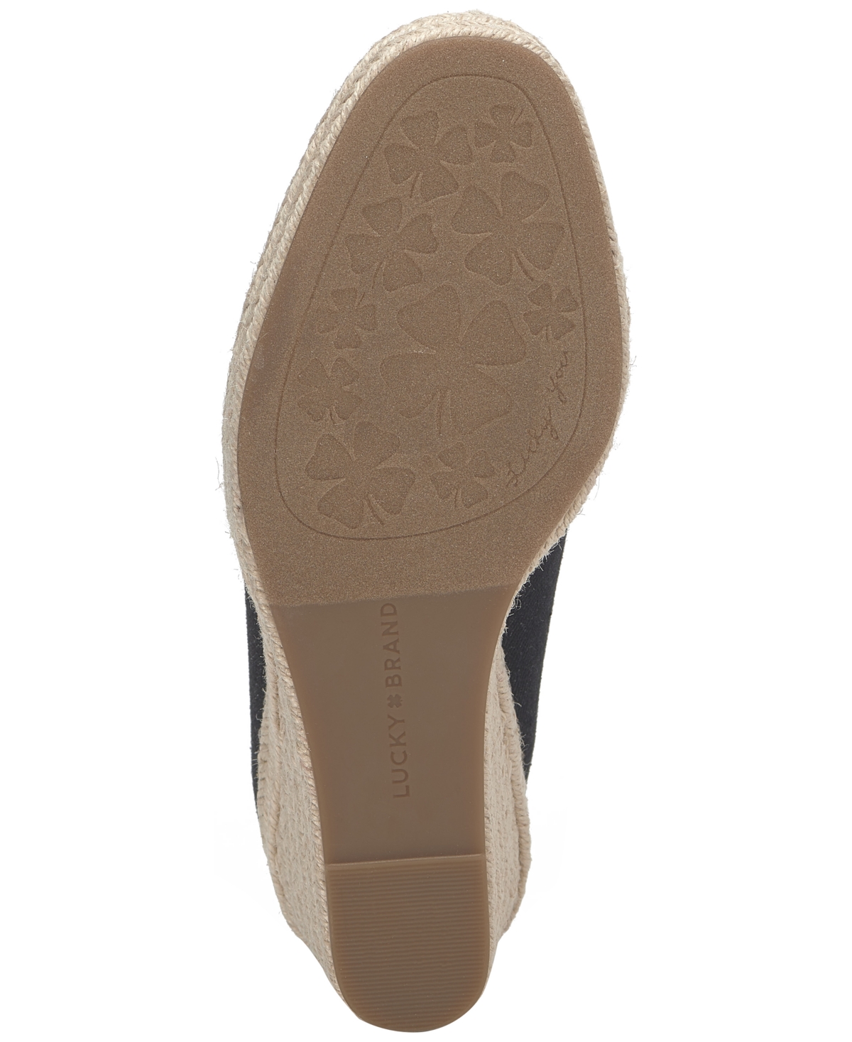 Lucky Brand Imula Platform Wedge Espadrille In Black Denim