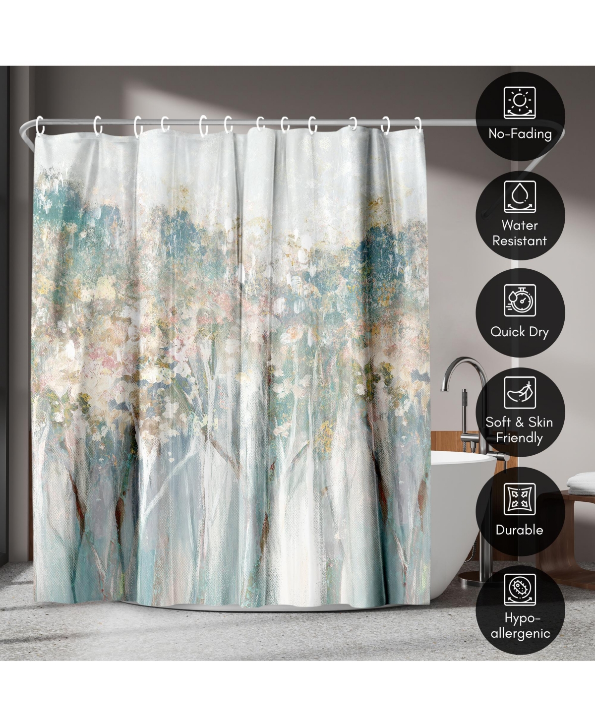 Americanflat Shower Curtain - Colorful Abstract Design - Dewy Iii by Pi Creative Art