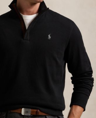 Men's Luxury Jersey Quarter-Zip Pullover Sweater