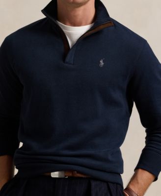 Men's Luxury Jersey Quarter-Zip Pullover Sweater