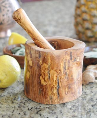 Olive Wood Rustic Pestle and Mortar