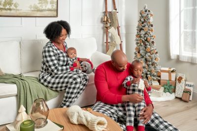 Toddler Boys Holiday Family Pajamas Neutral One Piece Pajamas