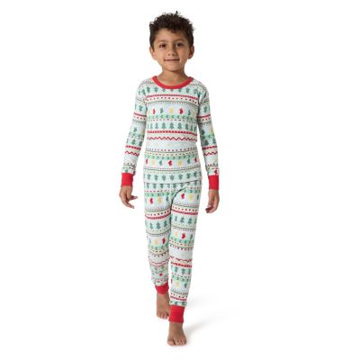 Girls Holiday Family Pajamas Neutral Two Piece Pajamas