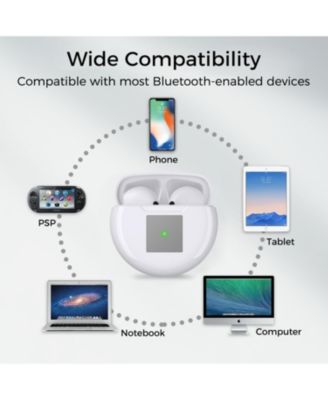 Ear-Buds- Bluetooth 5.2, Stereo/Noise Cancel, 30Hrs- Wireless Charging