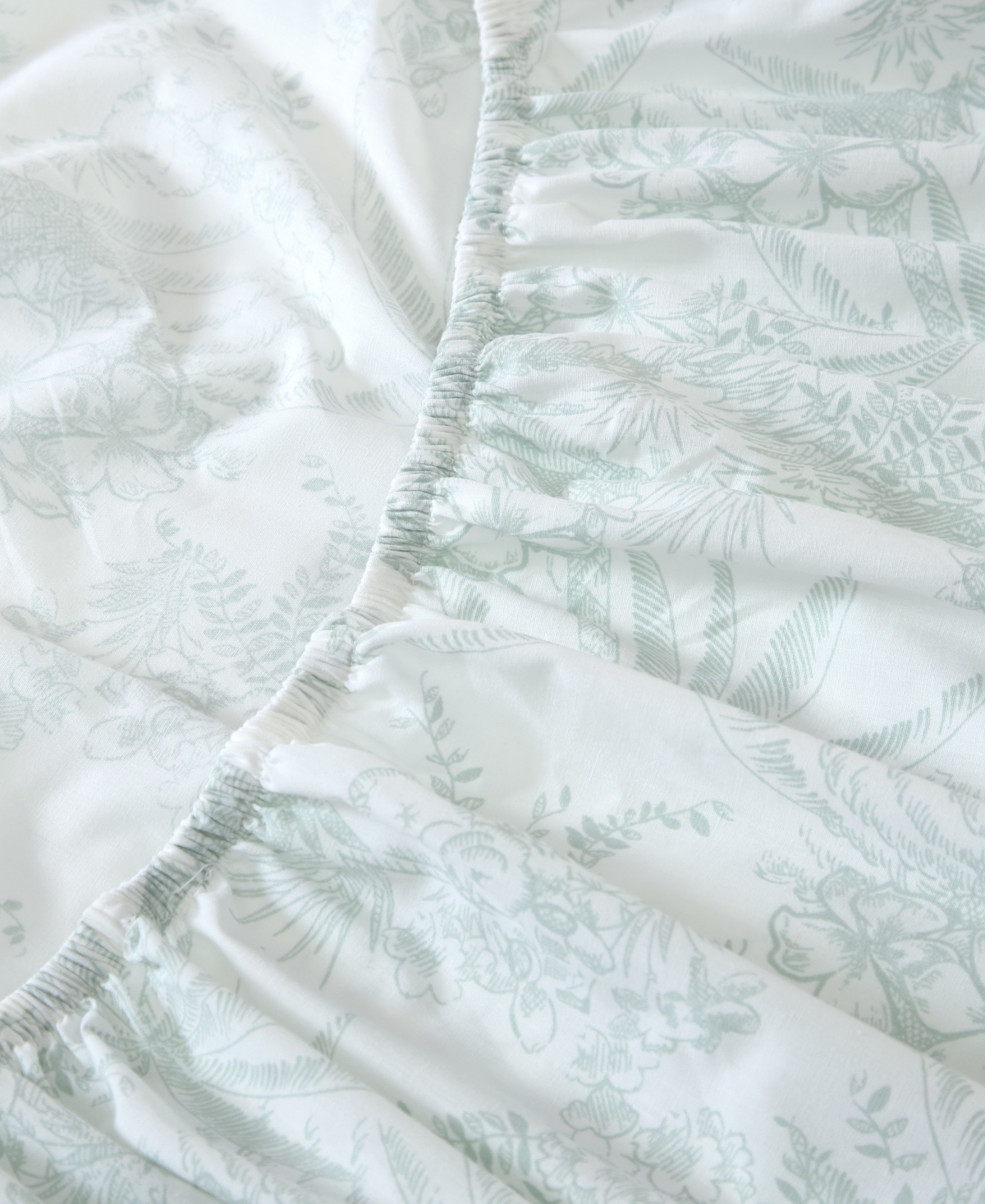 Tommy Bahama Cotton Percale 4 Piece Sheet Set, Queen In Pen And Ink Palm