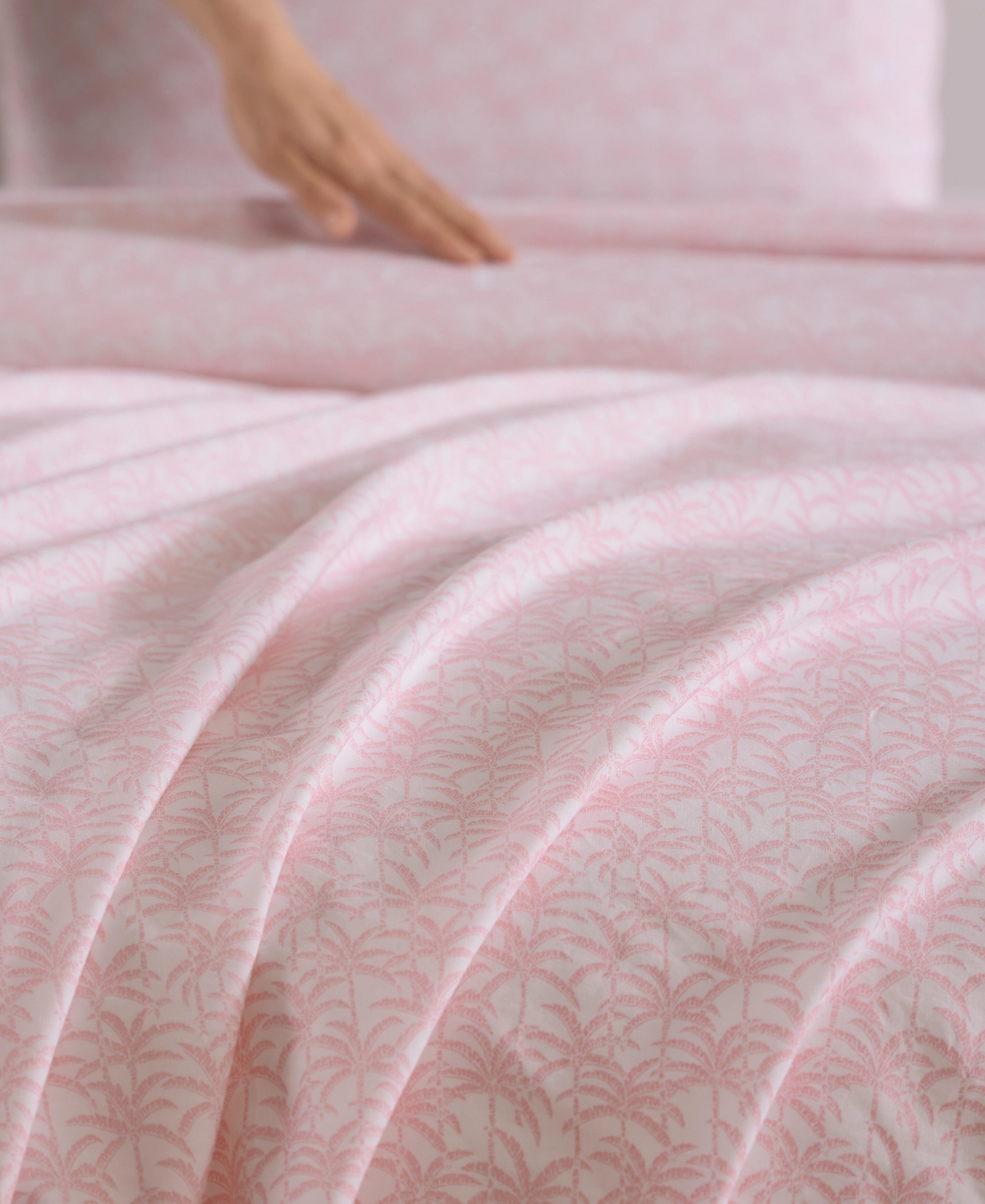 Tommy Bahama Cotton Percale 4 Piece Sheet Set, Queen In Lovely Palms