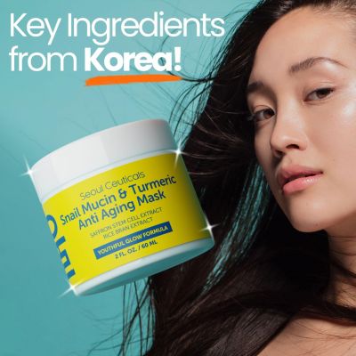 Korean Skin Care Snail Mucin & Turmeric Mask K Beauty Skincare