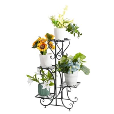4 Tier Plant Stand Outdoor Garden Metal Flower Display Rack Shelf Home Decor