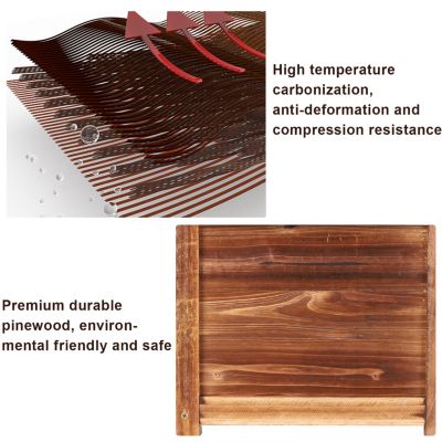 Wood Planter Box Outdoor Garden Rectangular Planter Flowers Box Raised Bed