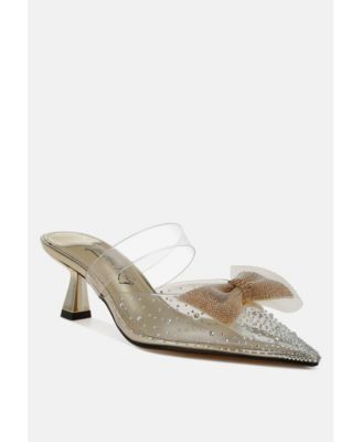 Freja Embellished Bow Kitten Heels