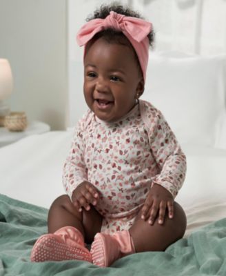 Baby Girls Long Sleeve Onesies Bodysuits, 6-Pack