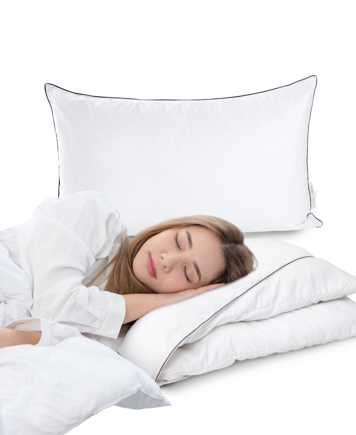Cheer Collection Adjustable Layer Soft 2-pack Pillows, King In White