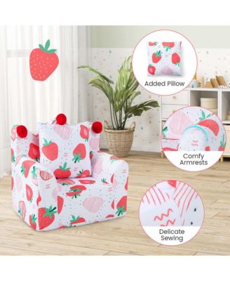   Toddler Size   Foam-Filled Fabric  Dinosaur Design, Removable Cover, Pillow  Kids Sofa Chair