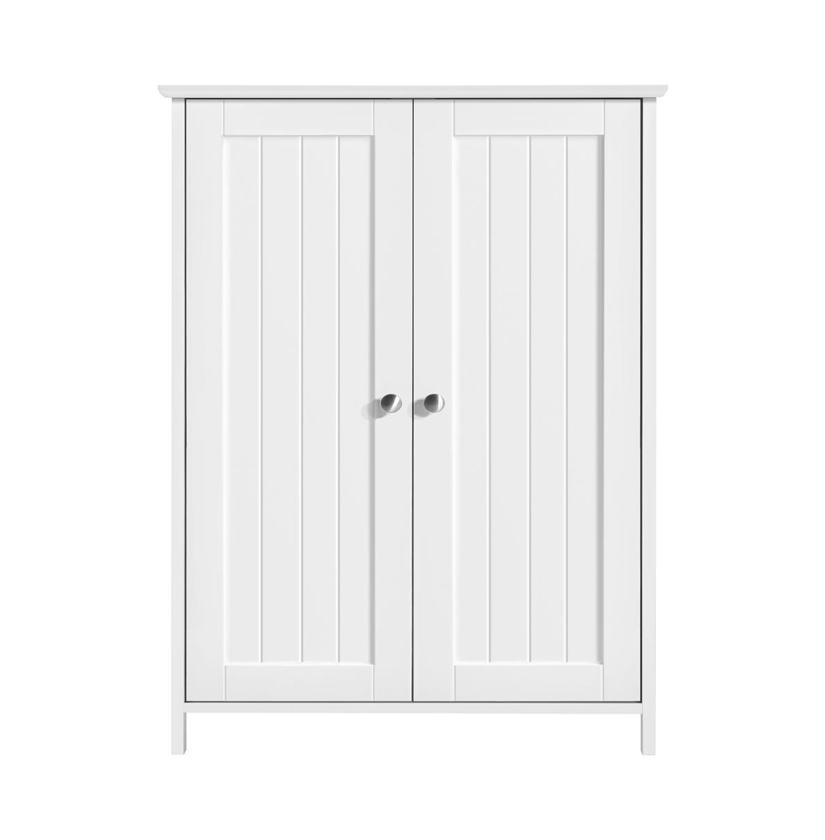 Free Standing Bathroom Cabinet with 2 Durable Doors and 2 Adjustable Shelves - White