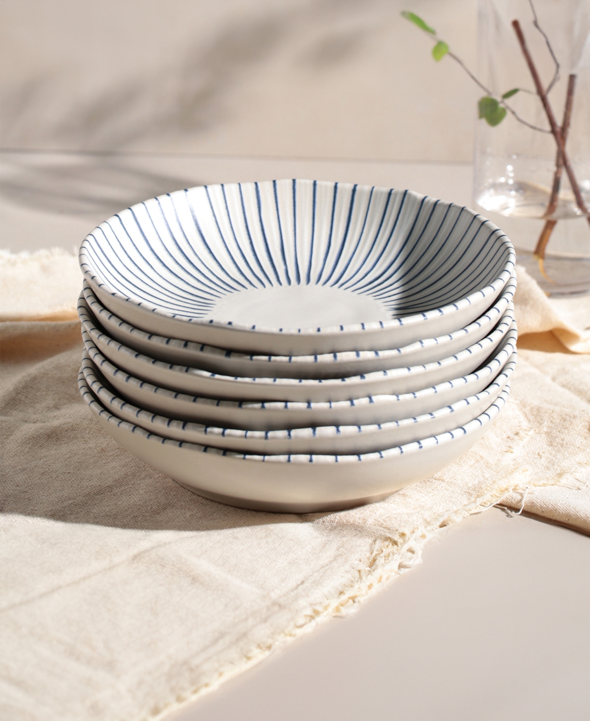 Porto Brasil Elemento Stoneware Salad Bowls, Set Of 6 In Elemento