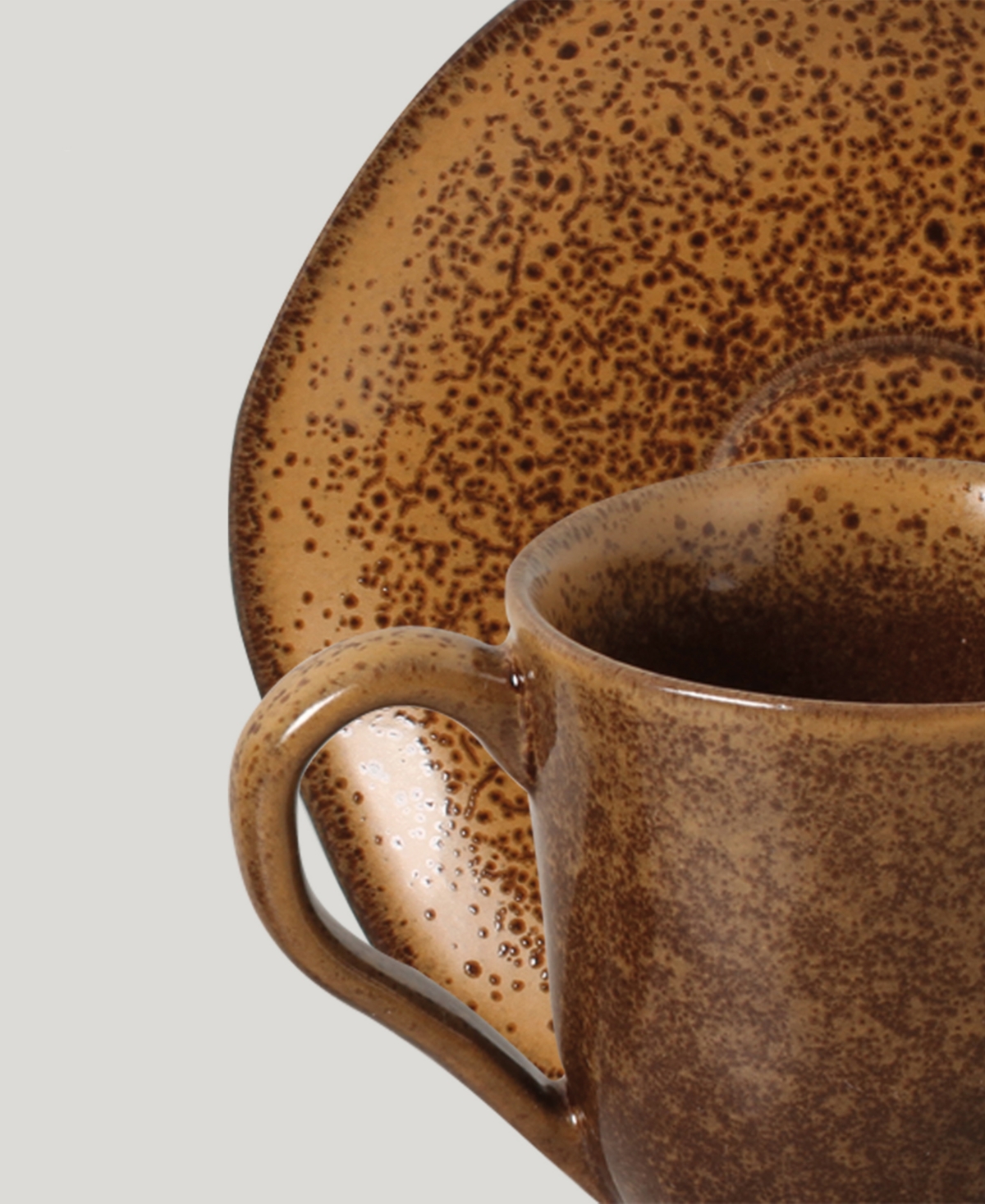 Porto Brasil Stoneware Coffee Cup And Saucer Set, Service For 6 In Dijon