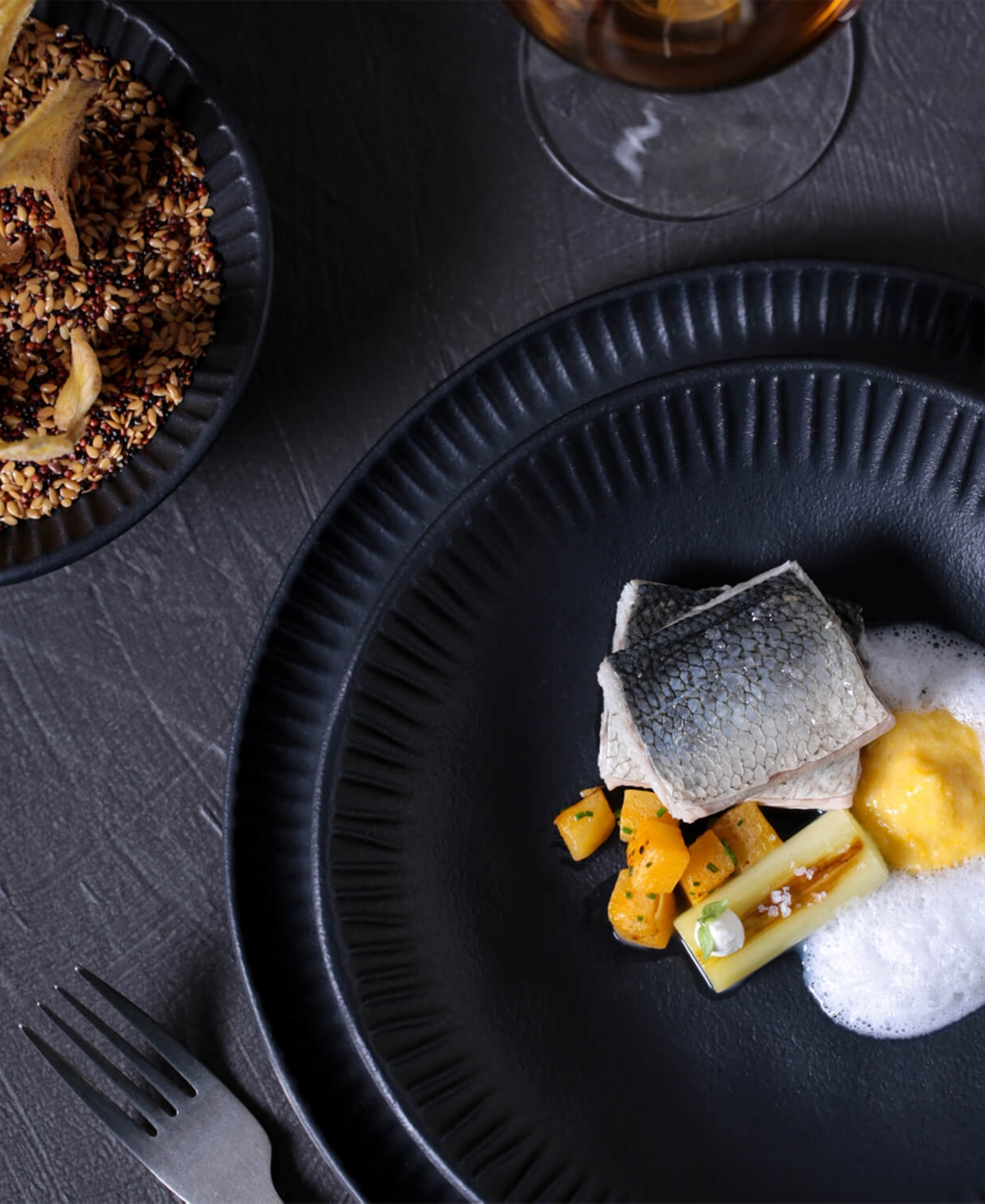 Porto Brasil Stoneware Linhas Dessert Plates, Set Of 6 In Matte Black