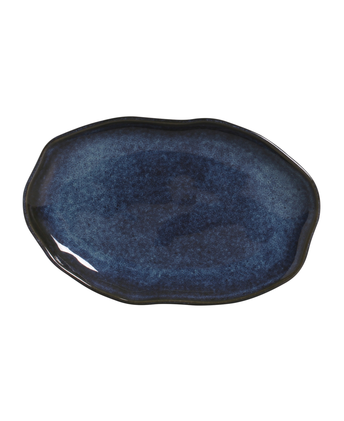 Porto Brasil Medium Shallow 11" Oval Platters, Set Of 4 In Denim