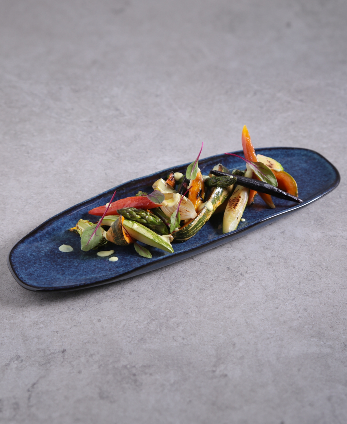 Porto Brasil 14.17" Stoneware Large Shallow Oval Platters, Set Of 4 In Denim