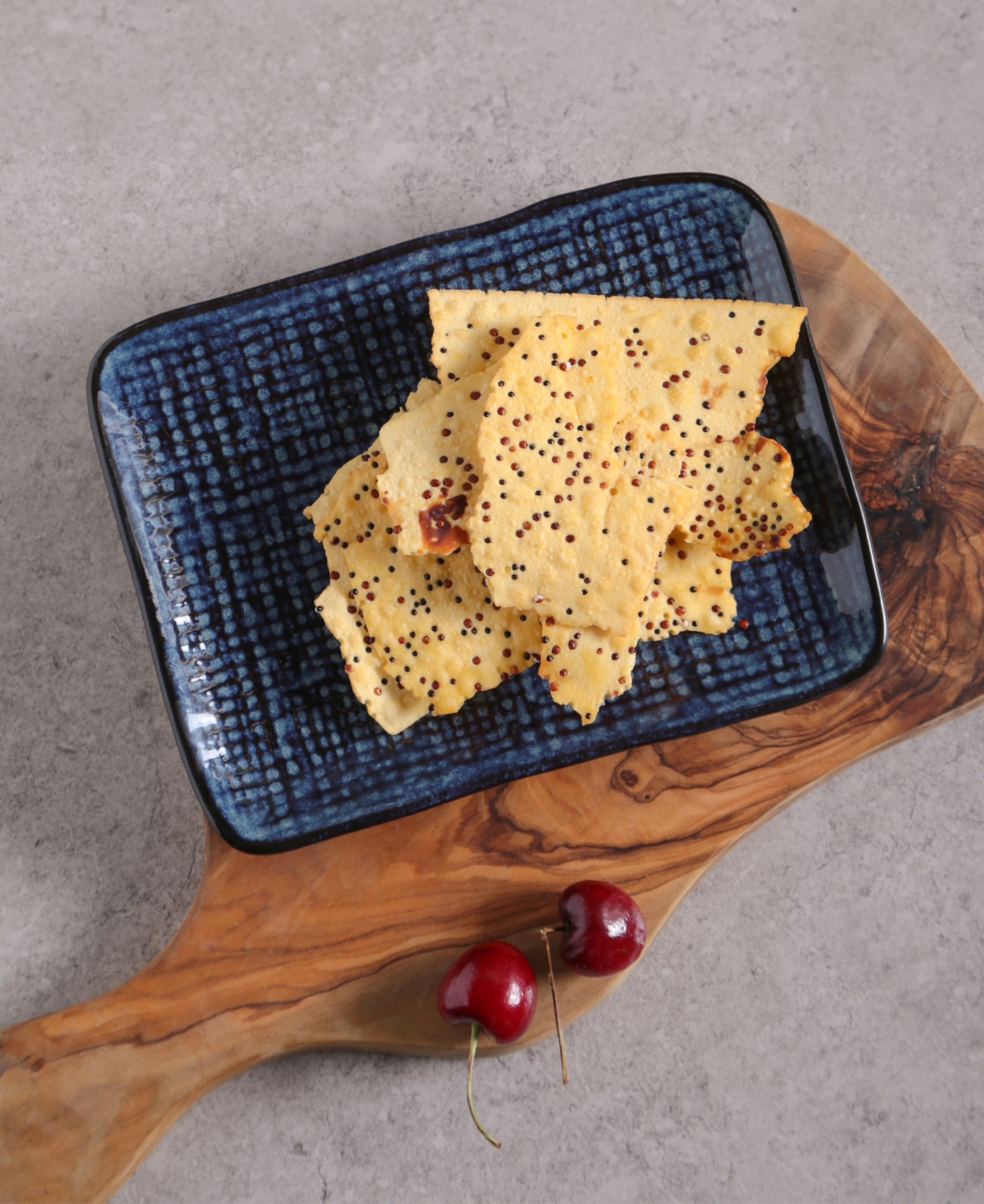 Porto Brasil 7" Stoneware Rectangular Juta Platters, Set Of 4 In Denim