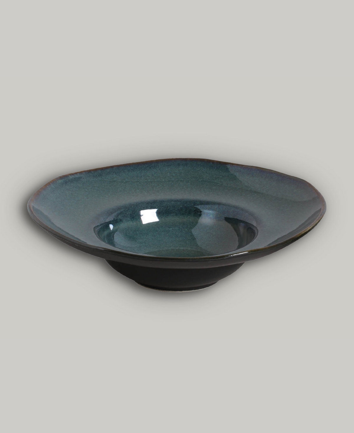 Porto Brasil 11.02" Stoneware Deep Rim Plates, Set Of 4 In Oceano