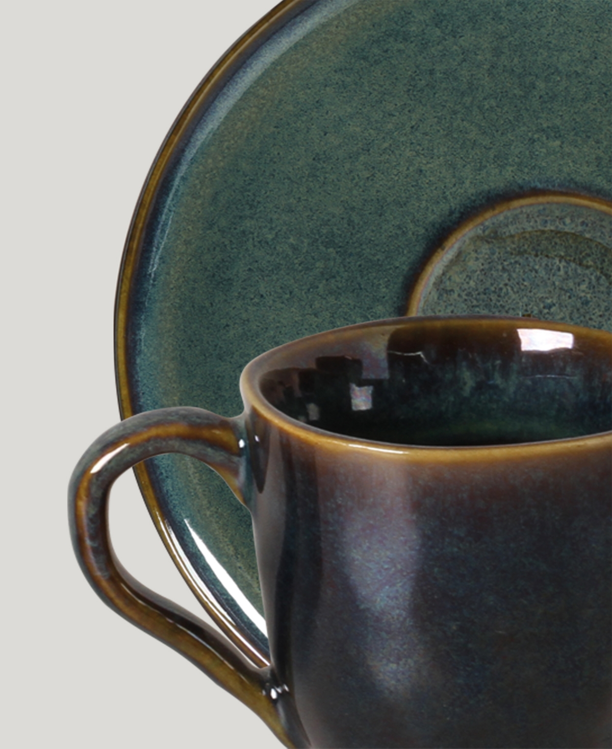 Porto Brasil Stoneware Coffee Cup And Saucer Set, Service For 6 In Oceano