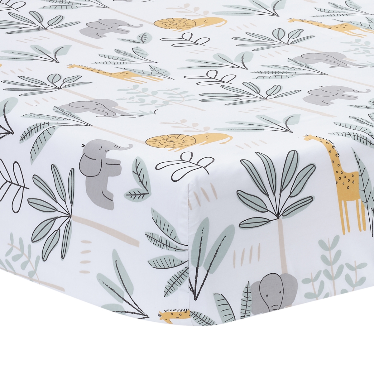 Lambs & Ivy Jungle Adventure Linen/Cotton 3-Piece Nursery Baby Crib Bedding Set