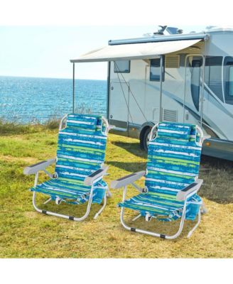 1 PCS Folding Beach Chair Adult Lightweight Aluminum Camping Chair with Storage Bag