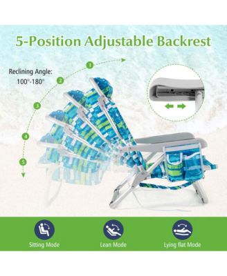 1 PCS Folding Beach Chair Adult Lightweight Aluminum Camping Chair with Storage Bag