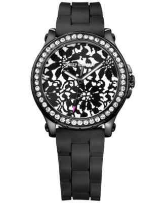 Juicy Couture - Women's Hollywood Black Silicone Strap Watch 38mm 1901300