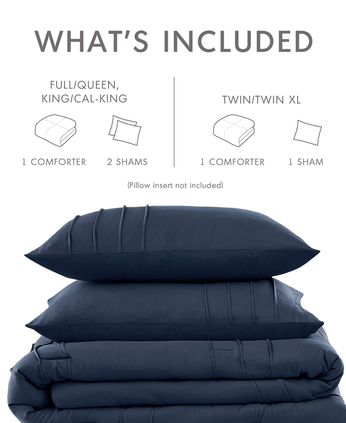 510 Design Porter Washed Pleated 2-pc. Comforter Set, Twin/twin Xl In Navy